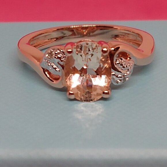 Genuine morganite ring, size 6 - Picture 1 of 9
